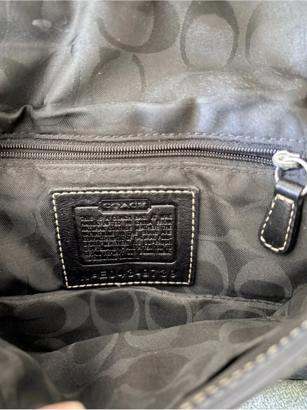 Vintage Coach Black Leather Shoulder Bag with Silver Buckle